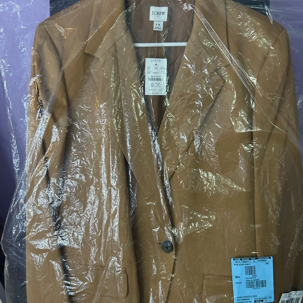 J. Crew Double-Breasted Camel Blazer